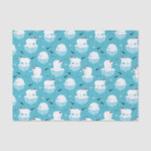 Niedliche Polarbären in Weihnachtsmannmützen Weihn Seidenpapier (Vorderseite)