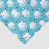 Niedliche Polarbären in Weihnachtsmannmützen Weihn Seidenpapier (Ausschnitt)