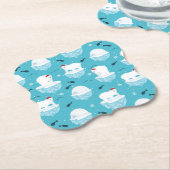 Niedliche Polarbären in Weihnachtsmannmützen Weihn Untersetzer (angewinkelt)