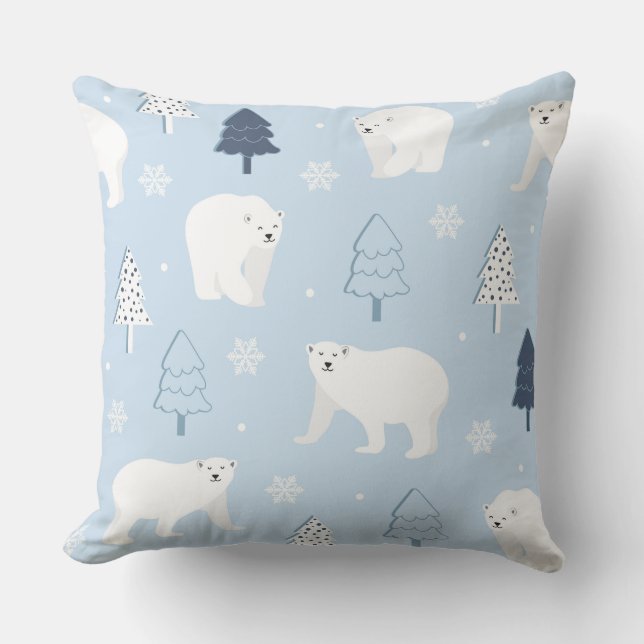 Niedliche Polarbären Kissen (Vorderseite)
