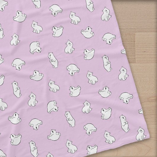 Niedliche Polarbären-Kneipen - Icy Pink - Fleecedecke