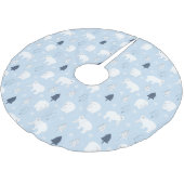 Niedliche Polarbären Polyester Weihnachtsbaumdecke (Schrägansicht)