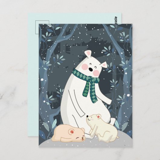 Niedliche Polarbären Postkarte (Vorne/Hinten)