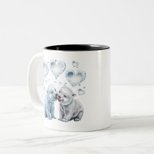 Niedliche Polarbären Zweifarbige Tasse (Vorderseite Links)