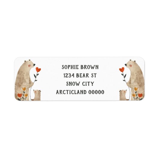 Niedliche Polarbärfamilie Aquarellfarben Rücksende (Vorne)