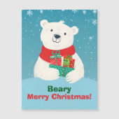 Niedliche Polarbärgeschenke und weihnachtliche Mag Magnetkarte (Vorderseite)