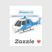 Niedliche Polizeiabteilung Hubschrauber Chopper Ca Aufkleber (Blatt)