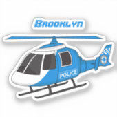 Niedliche Polizeiabteilung Hubschrauber Chopper Ca Aufkleber (Vorderseite)