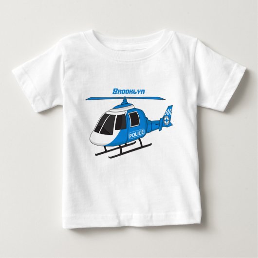 Niedliche Polizeiabteilung Hubschrauber Chopper Ca Baby T-shirt (Vorderseite)