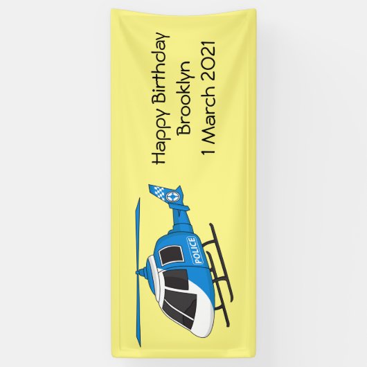 Niedliche Polizeiabteilung Hubschrauber Chopper Ca Banner (Vertikal)