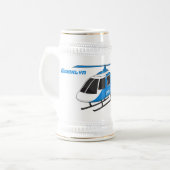 Niedliche Polizeiabteilung Hubschrauber Chopper Ca Bierglas (Vorderseite Links)