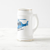 Niedliche Polizeiabteilung Hubschrauber Chopper Ca Bierglas (VorderseiteRechts)