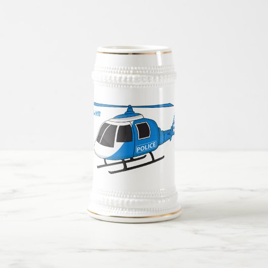 Niedliche Polizeiabteilung Hubschrauber Chopper Ca Bierglas (Mittel)