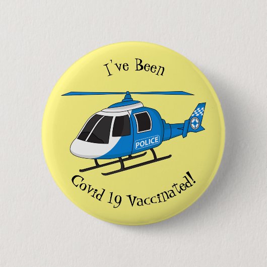 Niedliche Polizeiabteilung Hubschrauber Chopper Ca Button (Vorderseite)