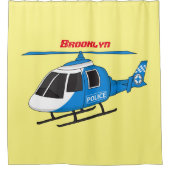 Niedliche Polizeiabteilung Hubschrauber Chopper Ca Duschvorhang (Vorderseite)