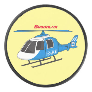 Niedliche Polizeiabteilung Hubschrauber Chopper Ca Eishockey Puck