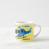 Niedliche Polizeiabteilung Hubschrauber Chopper Ca Espressotasse (Rechts)