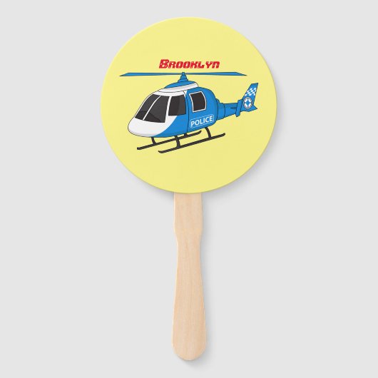 Niedliche Polizeiabteilung Hubschrauber Chopper Ca Fächer (Rückseite)