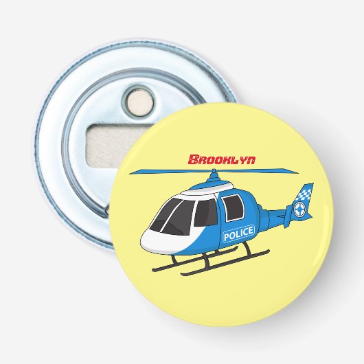 Niedliche Polizeiabteilung Hubschrauber Chopper Ca Flaschenöffner (Vorderseite)