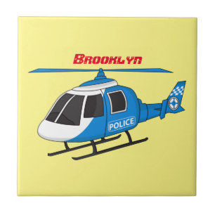 Niedliche Polizeiabteilung Hubschrauber Chopper Ca Fliese