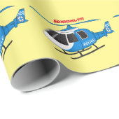 Niedliche Polizeiabteilung Hubschrauber Chopper Ca Geschenkpapier (Rolleneckpunkt)