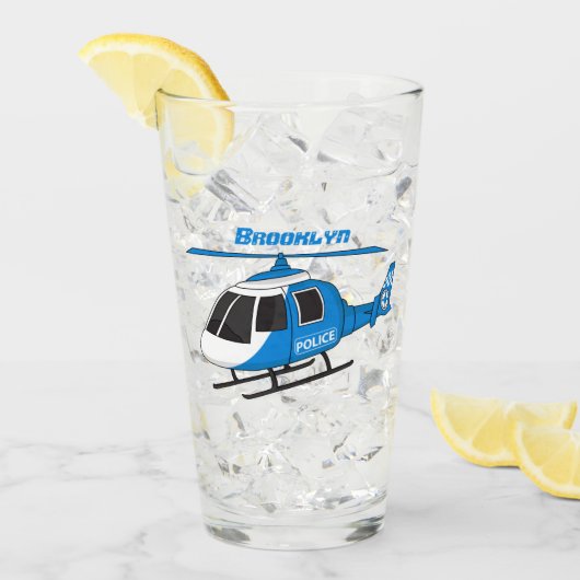 Niedliche Polizeiabteilung Hubschrauber Chopper Ca Glas (Vorderseite Ice)