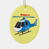 Niedliche Polizeiabteilung Hubschrauber Chopper Ca Keramik Ornament (Rechts)