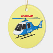 Niedliche Polizeiabteilung Hubschrauber Chopper Ca Keramik Ornament (Links)