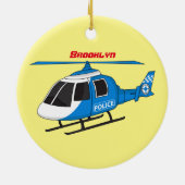 Niedliche Polizeiabteilung Hubschrauber Chopper Ca Keramik Ornament (Hinten)