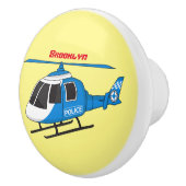 Niedliche Polizeiabteilung Hubschrauber Chopper Ca Keramikknauf (Rechts)