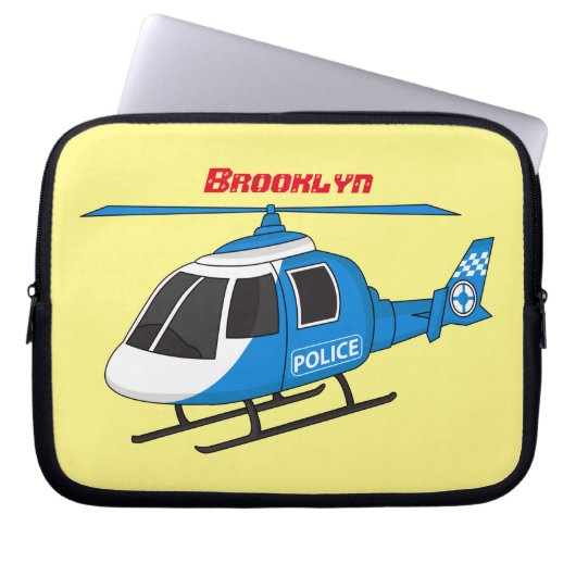 Niedliche Polizeiabteilung Hubschrauber Chopper Ca Laptopschutzhülle (Vorderseite)