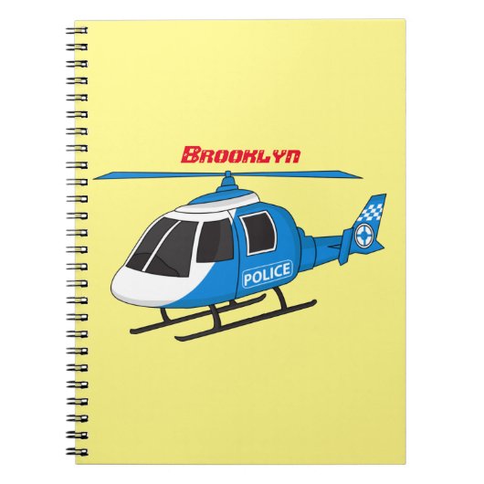 Niedliche Polizeiabteilung Hubschrauber Chopper Ca Notizblock (Vorderseite)