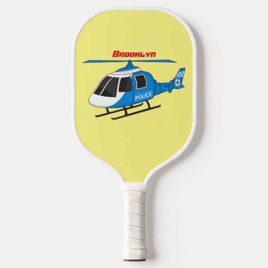 Niedliche Polizeiabteilung Hubschrauber Chopper Ca Pickleball Schläger (Vorderseite)