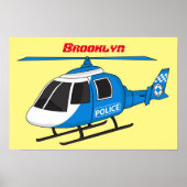 Niedliche Polizeiabteilung Hubschrauber Chopper Ca Poster (Vorne)