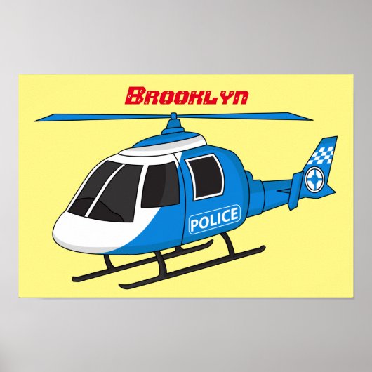 Niedliche Polizeiabteilung Hubschrauber Chopper Ca Poster (Vorne)