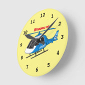 Niedliche Polizeiabteilung Hubschrauber Chopper Ca Runde Wanduhr (Winkel)