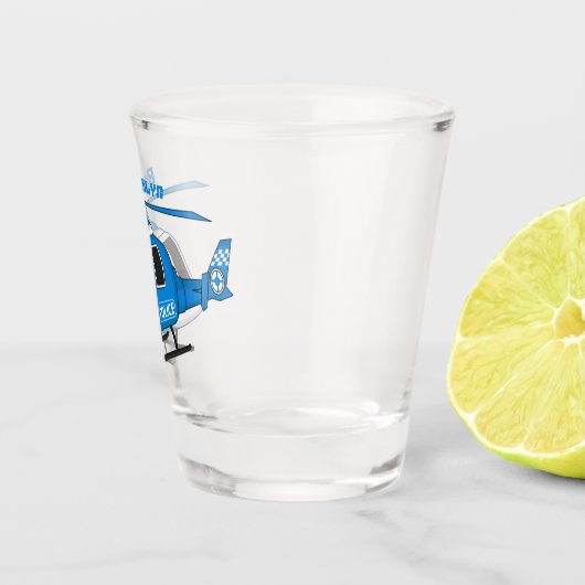 Niedliche Polizeiabteilung Hubschrauber Chopper Ca Schnapsglas (Rechts)