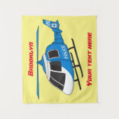 Niedliche Polizeiabteilung Hubschrauber Chopper Ca Wandteppich (Vorderseite)