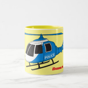 Niedliche Polizeiabteilung Hubschrauber Chopper Ca Zweifarbige Tasse