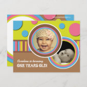 Niedliche Polk a Dot Geburtstagsparty Einladung (Vorne/Hinten)