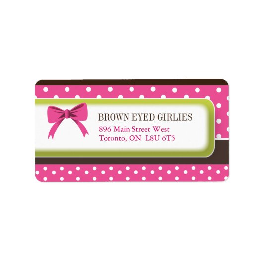 Niedliche Polk a Dot & Shipping Labels Adressaufkleber (Vorne)