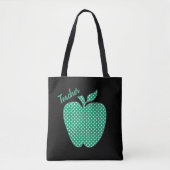 Niedliche Polka Dot Apple Black Teachers Tasche (Vorderseite)