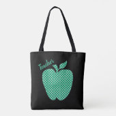 Niedliche Polka Dot Apple Black Teachers Tasche (Rückseite)