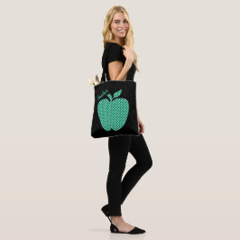 Niedliche Polka Dot Apple Black Teachers Tasche
