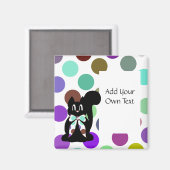 Niedliche Polka Dot Black Kitty Cat Anpassbare Mag Magnet (Vorderseite/Rückseite)