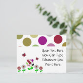 Niedliche Polka Dot Blume Postkarte (Stehend Vorderseite)