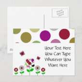 Niedliche Polka Dot Blume Postkarte (Vorne/Hinten)