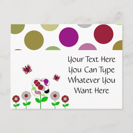 Niedliche Polka Dot Blume Postkarte (Vorderseite)