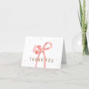 Niedliche Polka Dot Bow Baby Dusche Dankeskarte