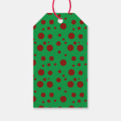Niedliche Polka dot Christmas Red Green pattern Geschenkanhänger (Rückseite)